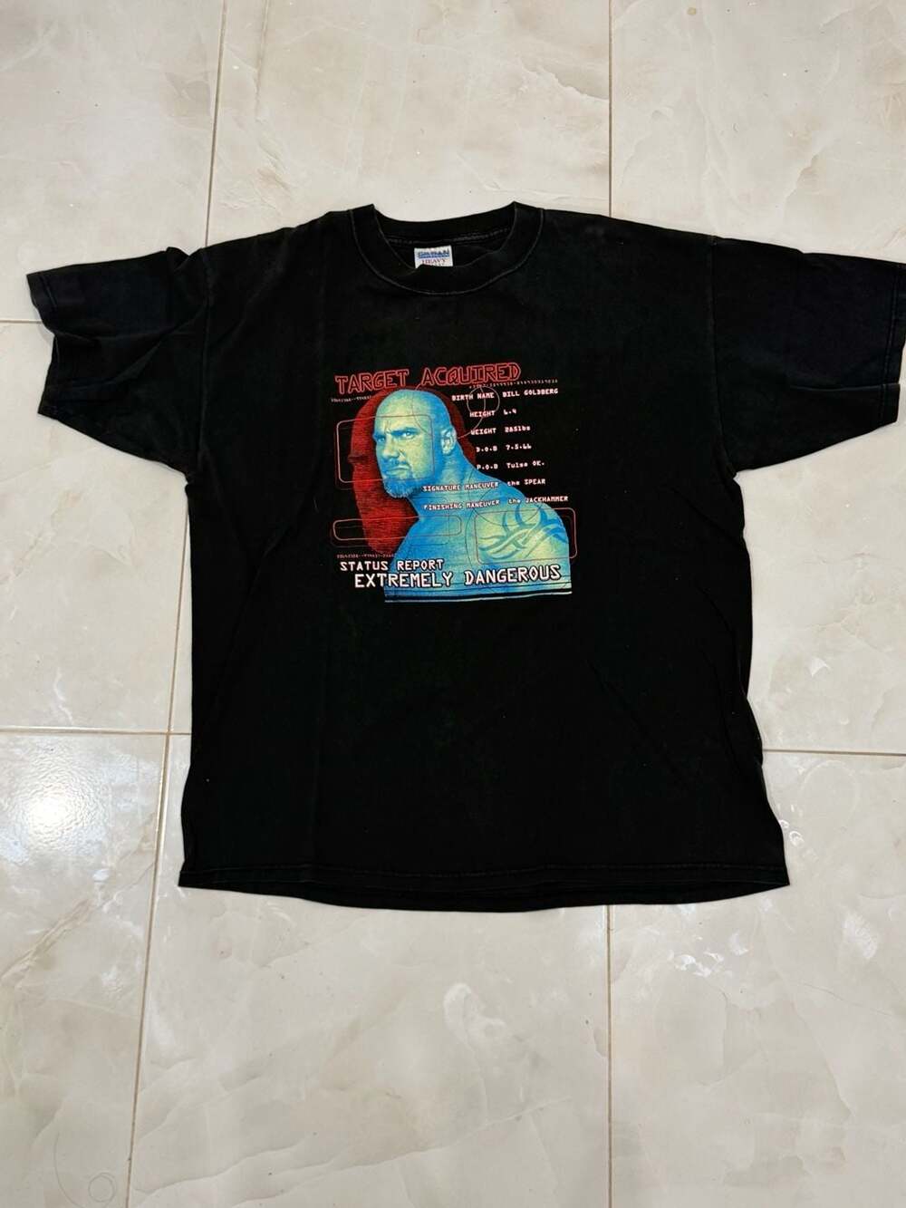 Gildan Bill Goldberg Nitro Grill Las Vegas T-Shirt Size XL Black WCW